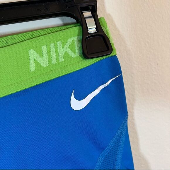 ✨ Nike Pro Blue Black Green Spandex Shorts Small - Picture 4 of 9